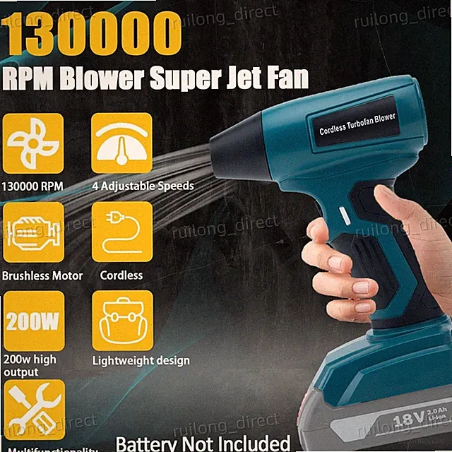 130000RPM Electric Air Duster Cordless Turbo Blower for Bosch 18V Battery