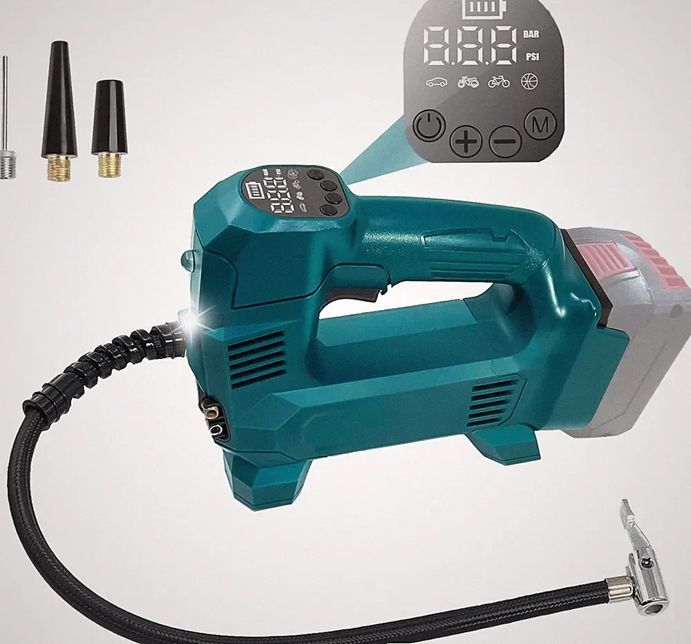 Electric Air Pump for Bosch 18V GBA Battery Cordless Air Inflator with LED Light
