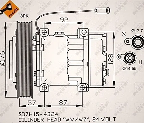 NRF 32700 Compressor, Air Conditioning for Renault Trucks, Volvo
